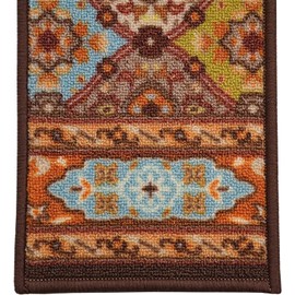 Stair Treads Skid Slip Resistant Backing Indoor Carpet Stair Treads Bakhtiari Persian Design 9 inch x 36 inch inch (Set of 7, Multi Color)