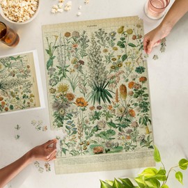 Lantern Press 1000 Piece Jigsaw Puzzle, Assorted Flowers, B, Vintage Bookplate, Adolphe Millot Artwork