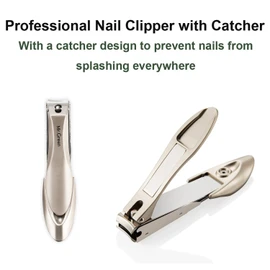 Nail Clippers for Thick Nails, Professional Nail Cutter with Catcher, Medical Grade Stainless Steel, Sharp and Durable Nail Clipper Kit for Men and Women, Bionics Design(Small and Big)
