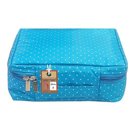 atorakushon Estuche de viaje para maquillaje, organizador de cosméticos, bolsa de almacenamiento portátil para artistas, bolsa de almacenamiento con cremallera con divisor ajustable para mujeres y niñas, resistente al agua, organizador de almacenamiento 