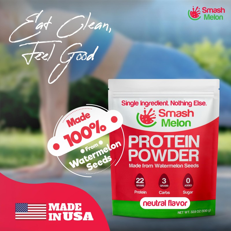 Smash Melon Watermelon Seed Protein Powder Raw - Cold-Pressed, Single-Ingredient