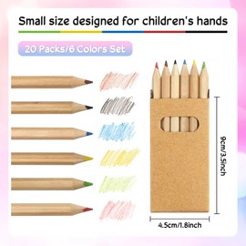 NAROSEBE 120 Small Colouring Pencils Set Small (20 x 6 Packs) Mini Colourful Wooden Pencils Colour Pencil Children Multicoloured Pencils Party Bags Primary School for Children Art Drawing, Sketching,