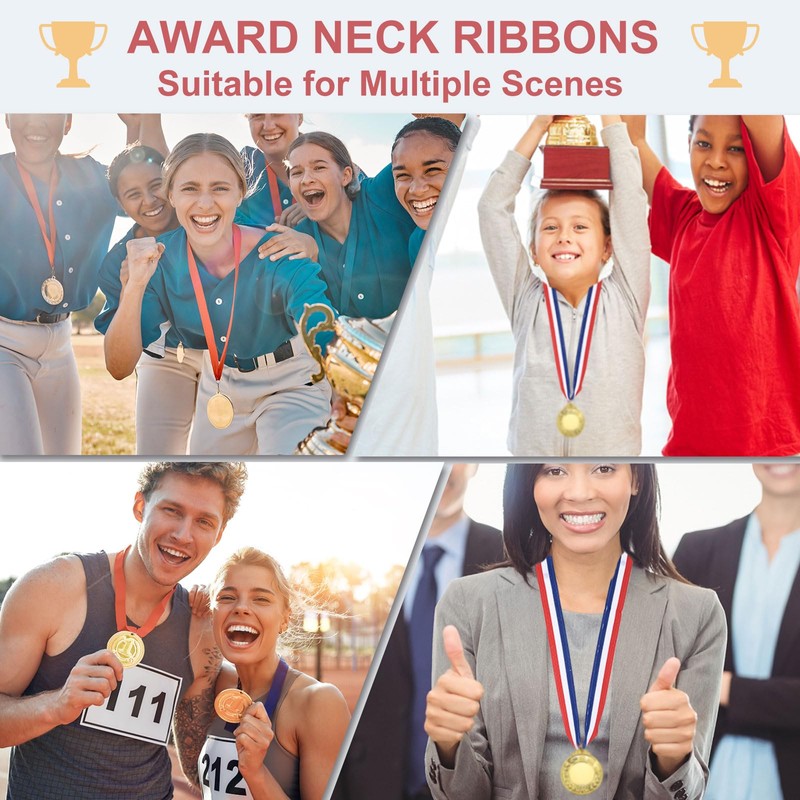 PATIKIL Award Neck Ribbons with Snap Clips, 100 Pack Polyester