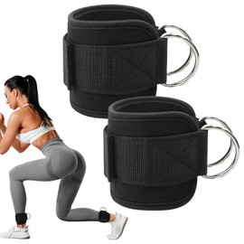 Grilletes para tobilleras de 2 piezas, Correas de tobilleras de gym ajustables, Tobilleras deportiva para máquinas de cable, para entrenamiento de piernas, caderas y glúteos, para hombres y mujeres