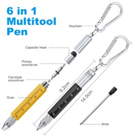 Vicloon Multifunction Pen, 2 Pieces, 6 in 1 Tool Pen