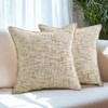 HAUSSY Pack of 2 Chenille Tweed Throw Pillow Covers 12x20