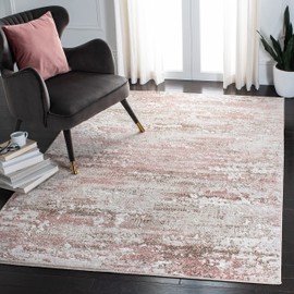 SAFAVIEH Meadow Collection 6' x 9' BeigePink MDW585B Modern Abstract Non-Shedding Living Room Dining Bedroom Area Rug