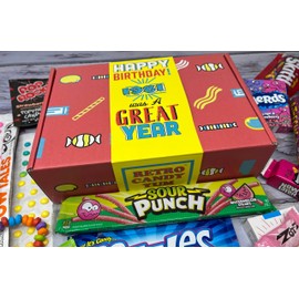 RETRO CANDY YUM ~ 1981 44th Birthday Decade 80s Candy Gift Basket Box Assortment From Childhood - Milestone Birthday Gifts for 44 Years Old Man or Woman Jr