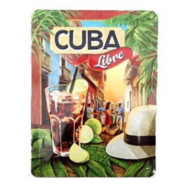 Nostalgic-Art Retro Blechschild, 15 x 20 cm, Cocktail-Time – Cuba Libre – Geschenk-Idee als Bar-Zubehör, aus Metall, Vintage Design