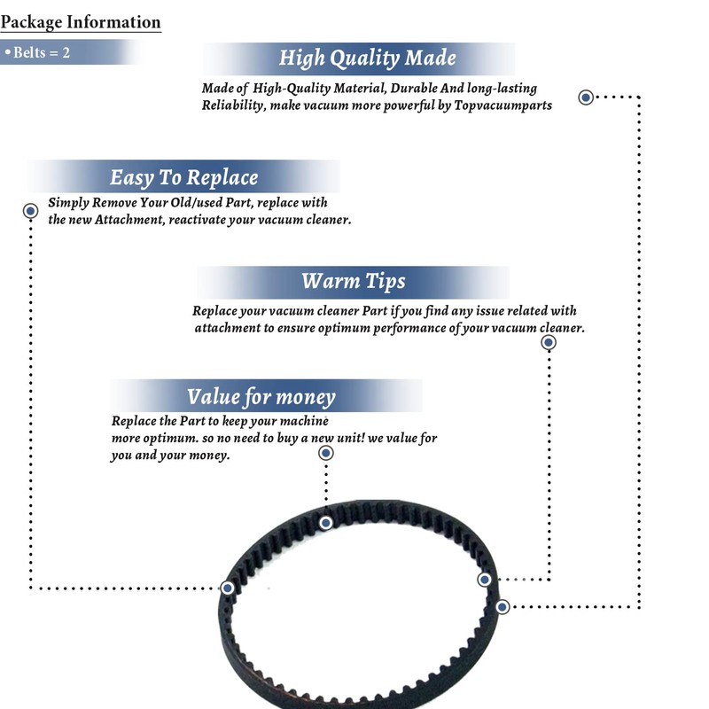 Replacement Part for Bissell Belt (Pack of 2) # Compare
