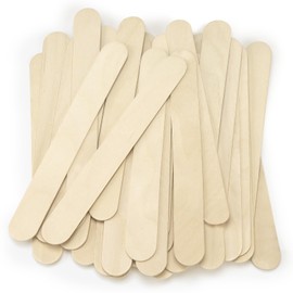 WISYOK 8'' Jumbo Craft Sticks - 42pcs Extra Large Natural Premium Wood, Ice Cream Sticks, Wooden Jumbo Sticks, Large Tongue Depressors, Plant Labels, Hair Removal and Waxing Supplies, Crafting