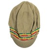 RW 100% Cotton Rasta Dreadlock Wave Beanie Visor (Khaki/Rasta), One