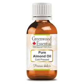 Greenwood Essential Pure Almond Oil (Prunus dulcis) 100% Natural Therapeutic Quality Cold Pressed for Body Care 30 ml (1.01 oz)