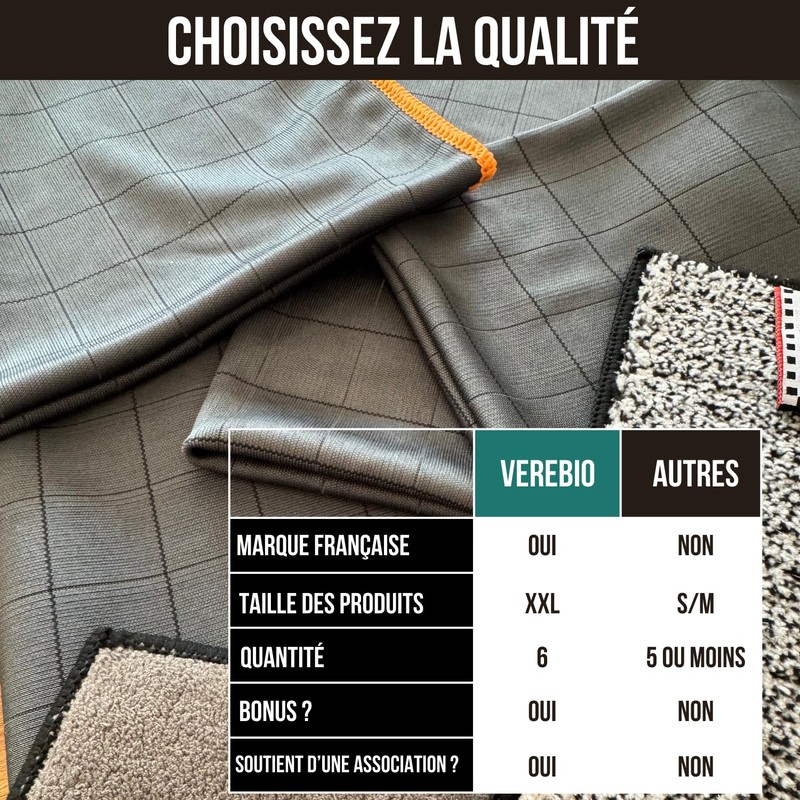 Verébio Carbon Fibre Cloth Kit 6 XXL Carbon Microfibre Cloth