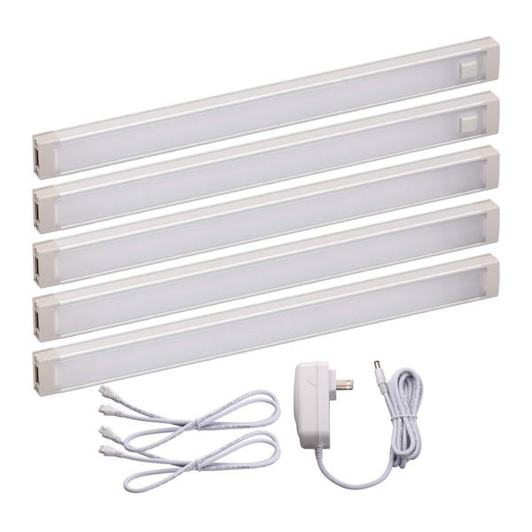BLACK+DECKER LEDUC9-5WK LED Under Cabinet Kit with Motion Sensor, Dimmable Kitchen Accent Lighting, Tool-Free Install, Warm White 2700k, 9" Length, 5-Bars