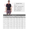 Uniexcosm Mens Short Pyjamas Set Classic Plaid Sleepwear T-Shirt Top
