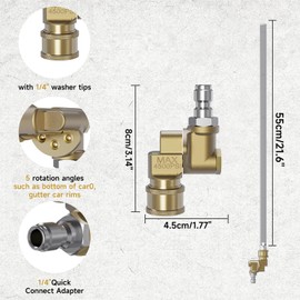 NIFUAL Car Radiator Cleaning Wand, Radiator Water Cleaner Wands,Water Tank for Pressure Washer,Car Truck Power Washer Wand,Gutter Cleaning Tool Fit Over 2000PSI Pressure Washer ﻿(55CM)