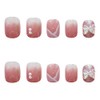 24pcs/set Fake Nails French Tips Acrylic Glitter False Nails Press