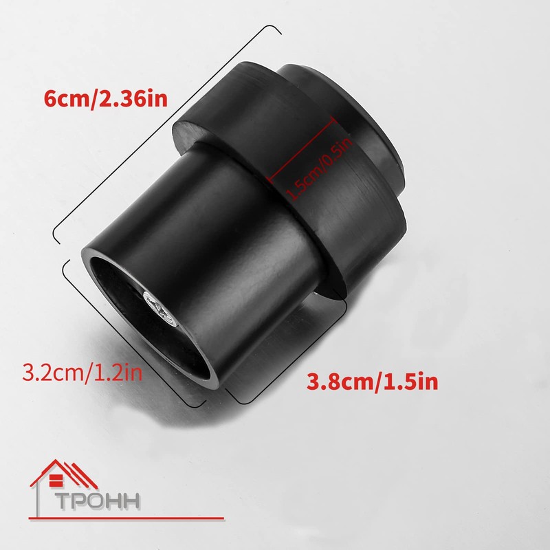 TPOHH Stainless Steel Cylindrical Floor Mount Door Stop with Soft