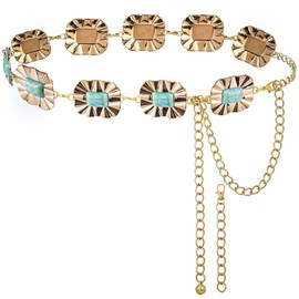 Farcauo Waist Chain Belt for Women Gold Western Body Chains for Country Concert Outfits Cowgirl Belt for Dress Jean Fashion Western Shirts Rodeo Festival Outfits Belt Accessories for Women