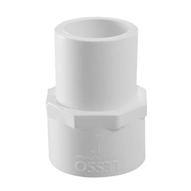 Lesso America 478 Series PVC Pipe Fitting - Spigot Female Adapter - Schedule 40 (White) - 1-1/4" (SPIG × FIPT) / High-Flow Capacity/Plumbing, Irrigation, Pool, Spa/NSF Certified (478-012)