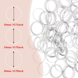 PENTA ANGEL Bridal Shower Rings 100Pcs Aluminum Alloy Glitter Fake Engagement Rings for Wedding Table Scatter Party Favors Decorations and Crafts DIY (Silver)
