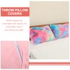Veemoon Decorative Fuzzy Pillow Covers Rainbow Fluffy Cushions Protector Throw