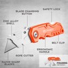 M MEEPO Box Cutter, 4-Pack Tough Folding Box Cutter for