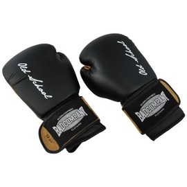 Bad Company old school leather boxing gloves for boxing training, sparring and competition boxing, weight classes, 10 oz - 16 oz, black, brown.