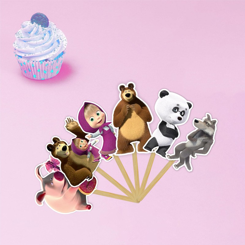 Masa and the Bear CupCake Topper