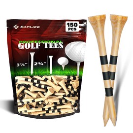 SAPLIZE Golf Bamboo Tees, Pack of 150 (70 mm) - Biodegradable, Durable and Stable Golf Tees