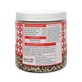 Blood Worms 1.5 oz, Freeze Dried Fish Food for Freshwater and Marine Aquarium Species