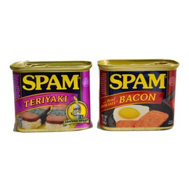 Hungry Jack SPAM Can Bundle - Teriyaki and Bacon Flavor 12oz each (340g) Luncheon Meat
