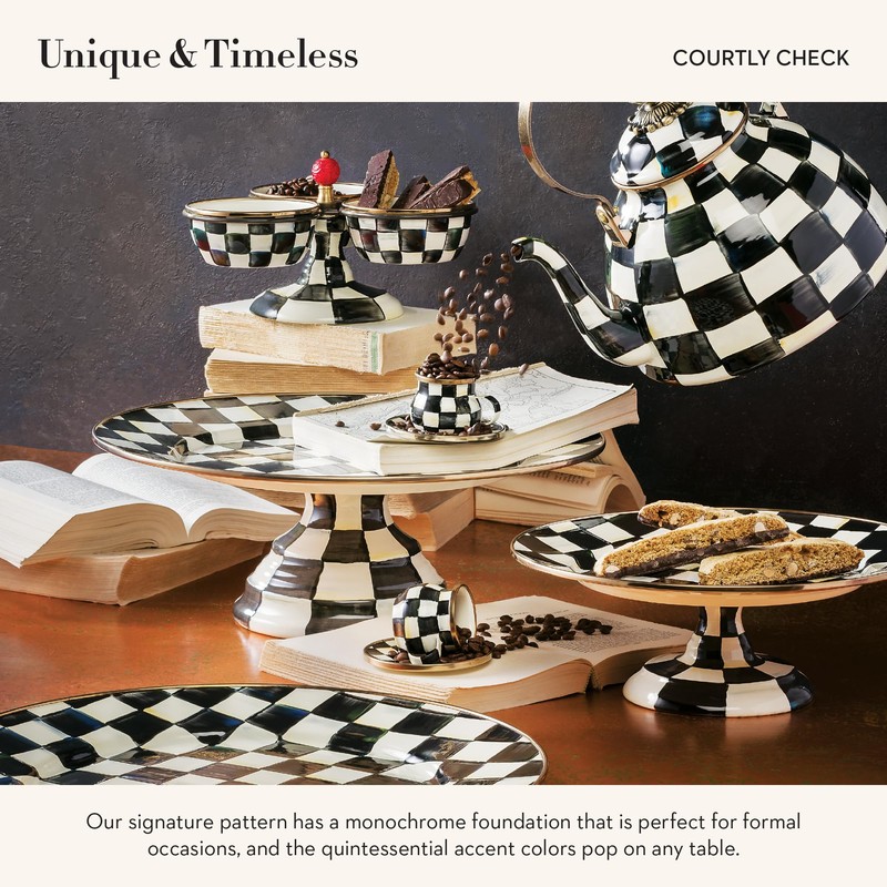MACKENZIE-CHILDS Espresso Cup and Saucer Set, Cute Small Coffee Cups