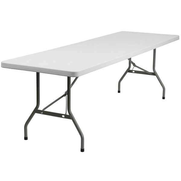 Flash Furniture Elon 8-Foot Granite White Plastic Folding Table
