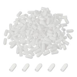 sourcing map 200pcs Pegboard Hooks Protector Rubber End Caps, Peg Board Hook Flexible Prongs End Tips Caps Rack Cover for Pegboard Dishwasher Hook, White(21mm Long 5mm Inner Dia)