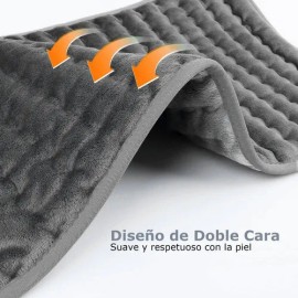 Almohadilla Eléctrica Monstyle Franela Gris 10 Niveles Temperatura Alivio Dolor y Calambres