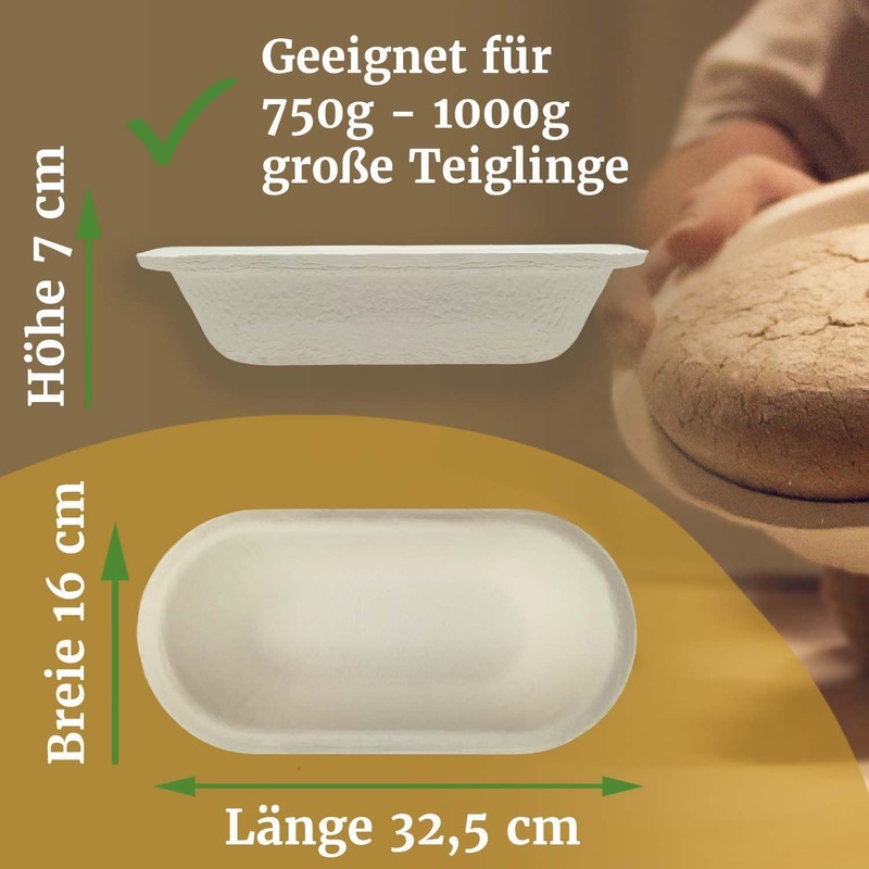 Bäckerei Spiegelhauer Proofing Basket Set Round 500 g + Long