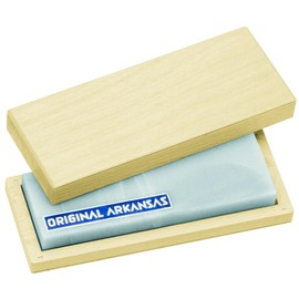Herbertz Genuine Arkansas Stone 10 x 4 cm, in wooden box, grey, M