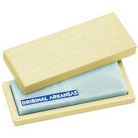 Herbertz Genuine Arkansas Stone 10 x 4 cm, in wooden box, grey, M