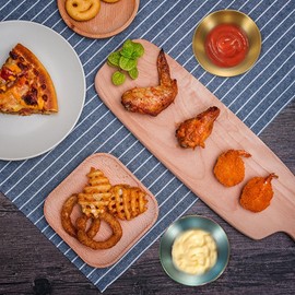 Gegaoicom Ramekins 3OZ Dipping Bowls Mini Sauce Cups Stainless Steel Condiment Bowls 4pcs (Black)