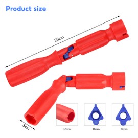 YqsIbth Toilet Seat Spanner Plumbing Tools, Toilet Seat Tightening Tool with 1 Replacement Heads, Universal Toilet Seat Installation Key for Removal Installation and Repair 10/13/17mm(1 Pack)