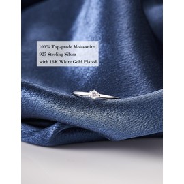 IMOLOVE Moissanite Solitaire Engagement Ring for Women, Women's Engagement Rings Moissanite Promise Rings D Color VVS1 Clarity Wedding band 925 Sterling Silver with 18K Gold Plated Size 8