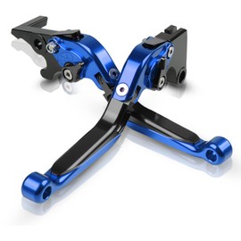 LANQIAN Brake & Clutch Levers Set Foldable Extendable CNC for GSX-R1000 GSXR 1000 2005 2006 GSX-R600 GSXR 600 GSX-R750 GSXR 750 2006-2010 Blue+Black