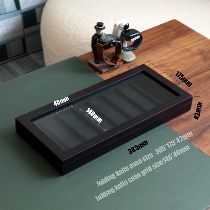 Bonaking Knife Display Case for 8 Pocket Knives - Pocket