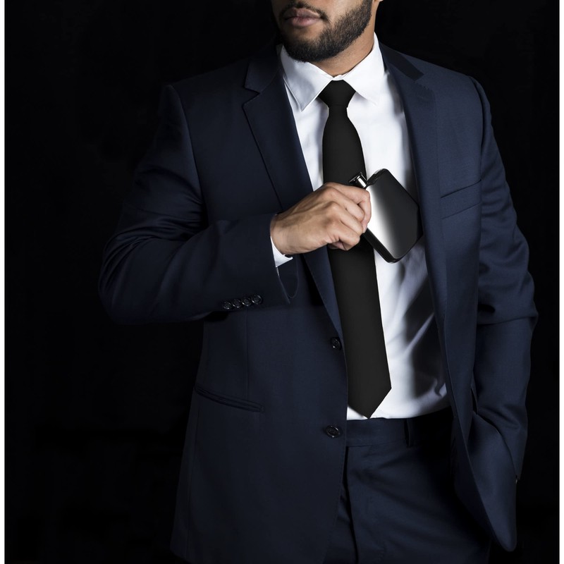 Viski Stainless Steel Pocket Hip Flask for Men and Women,