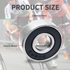 JClorix 608RS Ball Bearings 30 Pack ABEC-9 Sealed Waterproof 8x22x7 mm, High-Speed Skateboard Bearings for Electric Scooters, Inline Skates, Longboards | Low-Friction & Rustproof (608RS)