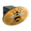 Graphics and More Bee on Honeycomb Oval Tow Trailer Hitch