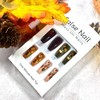 Thanksgiving Press on Nails Medium Ballet Shaped Fall Maple Leaf