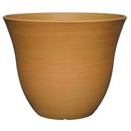 Classic Home and Garden Honeysuckle Resin Flower Pot Planter, Bamboo Brown, 15"
